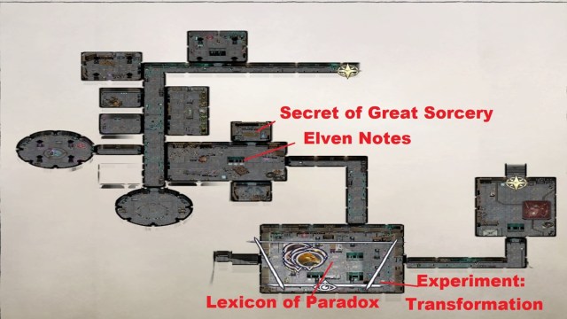 Pathfinder Wrath Of The Righteous Areelu's Lab Secret Ending Guide Suture Lexicon Of Paradox Areelu 1b Map