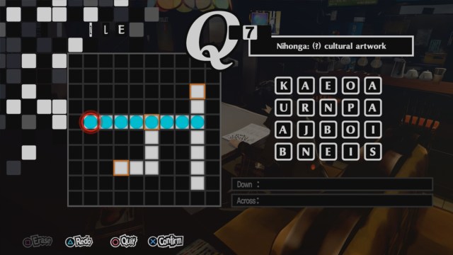 Persona 5 Crossword Puzzle Example