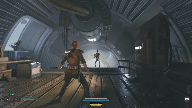 Cal Facing Two Droids