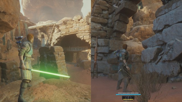 Cal On A Pilar And Facing An Opening