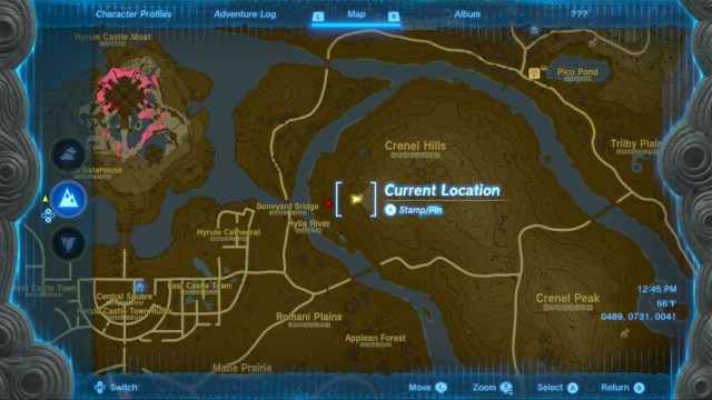 Totk Crenel Hills Cave Location On Map