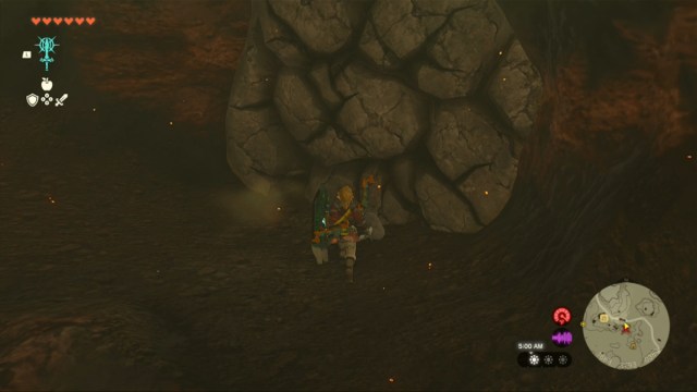 Totk Ember Headdress Rock Wall In Cave