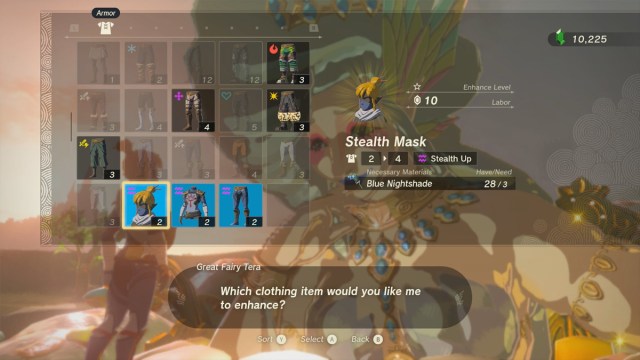 Tears Of The Kingdom Stealth Armor Upgrade