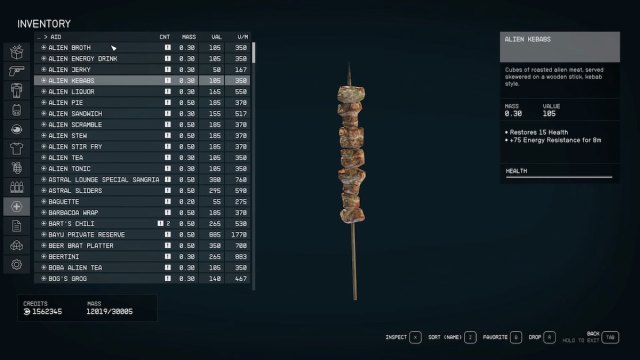 Alien Kebab Starfield Food and Consumables