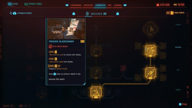 Cyberpunk 2077 Blades Perks 1