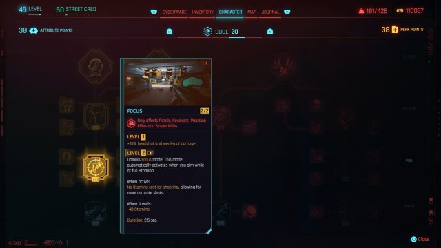 Cyberpunk 2077 Handgun Perks 1