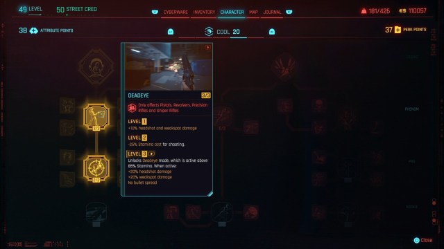 Cyberpunk 2077 Handgun Perks 2