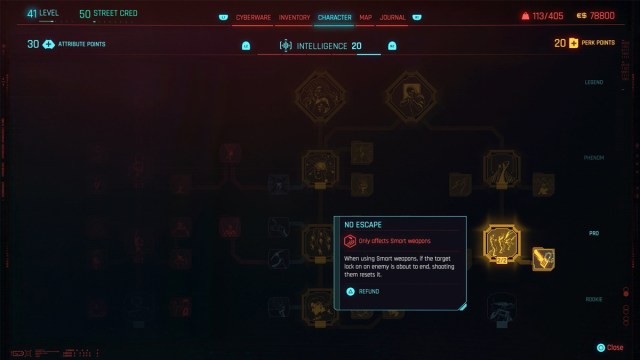 Cyberpunk 2077 Smart Weapon Perks 1