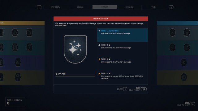 Incapacitation Starfield