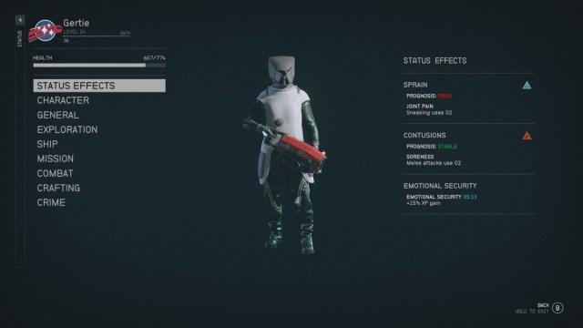 Starfield Joint Pain Symptom Explanation