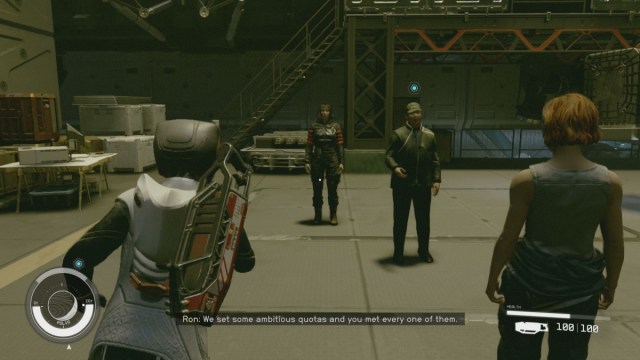 Starfield Ron Hope Talking To Employee In The Hammer Falls Mission