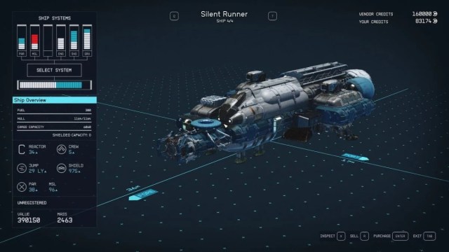 Starfield Ship Silent Runner Stats