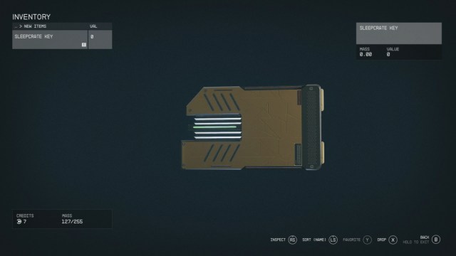 Starfield Sleepcrate Key