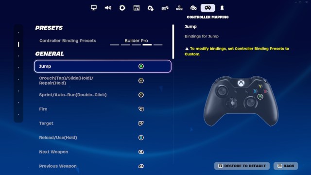 Fortnite Controller Mapping