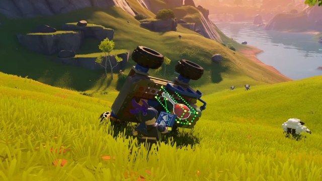 How to flip a car over in LEGO Fortnite