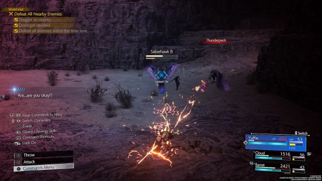 How To Not Get Stunned By Saberhawk In Final Fantasy 7 Rebirth Thunderpeck