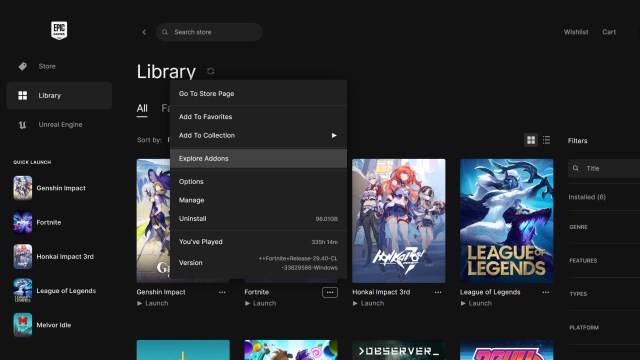 Fortnite Epic Games Explore Add Ons