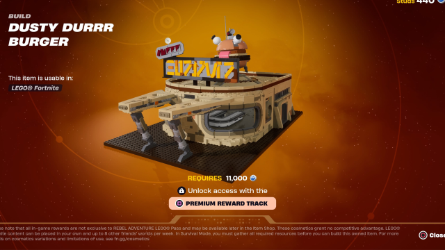 Lego Fortnite Premium Tracks rewards
