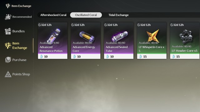 Wuthering Waves Coral Item Exchange