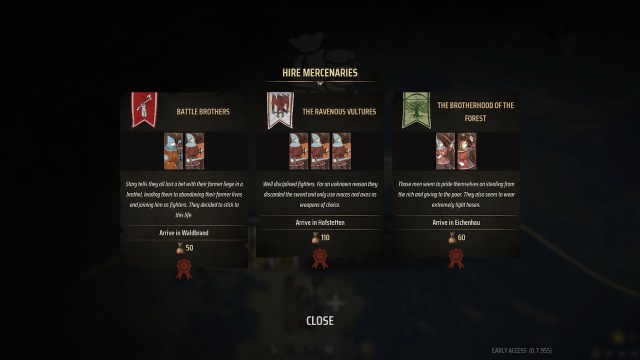 Hire Mercenaries Manor Lords