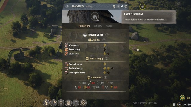 Manor Lords Pause Building