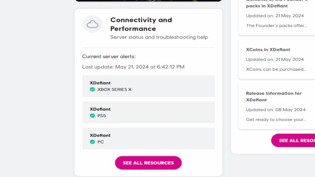 Xdefiant Server Status