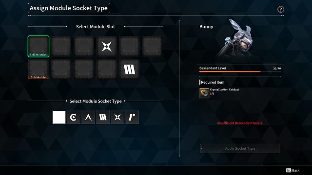 The First Descendnt Module Socket Type Slots